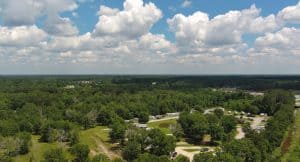 Aerial view of Texas Star RV Community showing RVs.